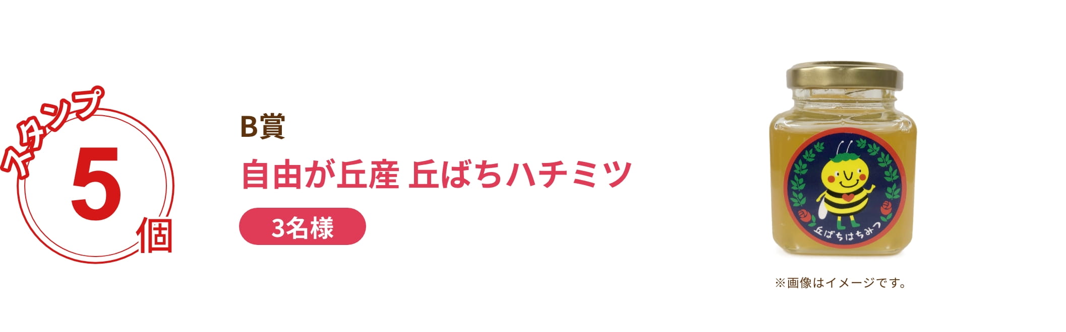 B賞 自由が丘産丘ばちハチミツを3名様に